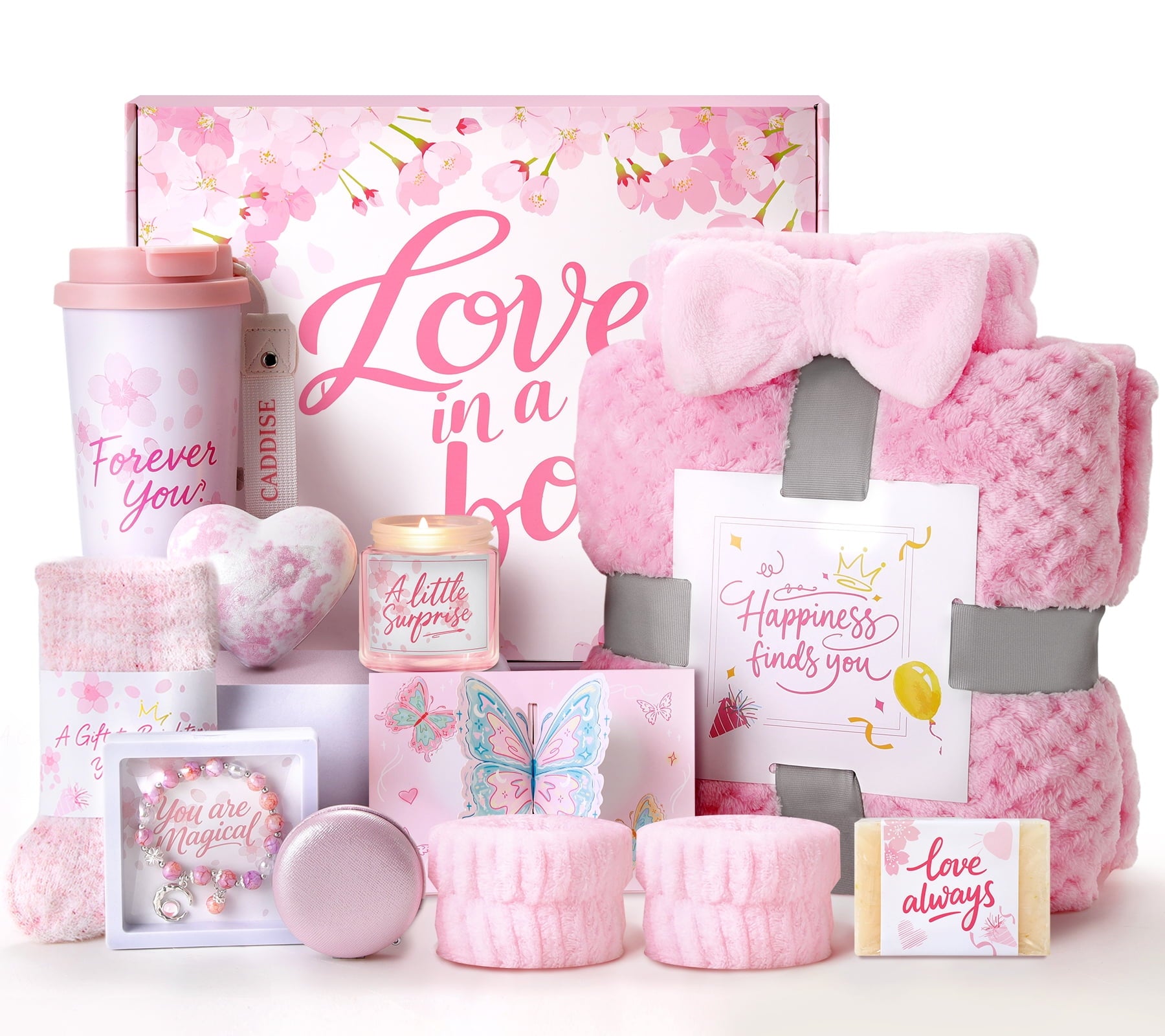 Spa Gifts Sets for Women, 12 pcs Luxury Self Care Bath & Spa Set with Blanket, Holiday/Birthday/Valentine Day Gifts Box