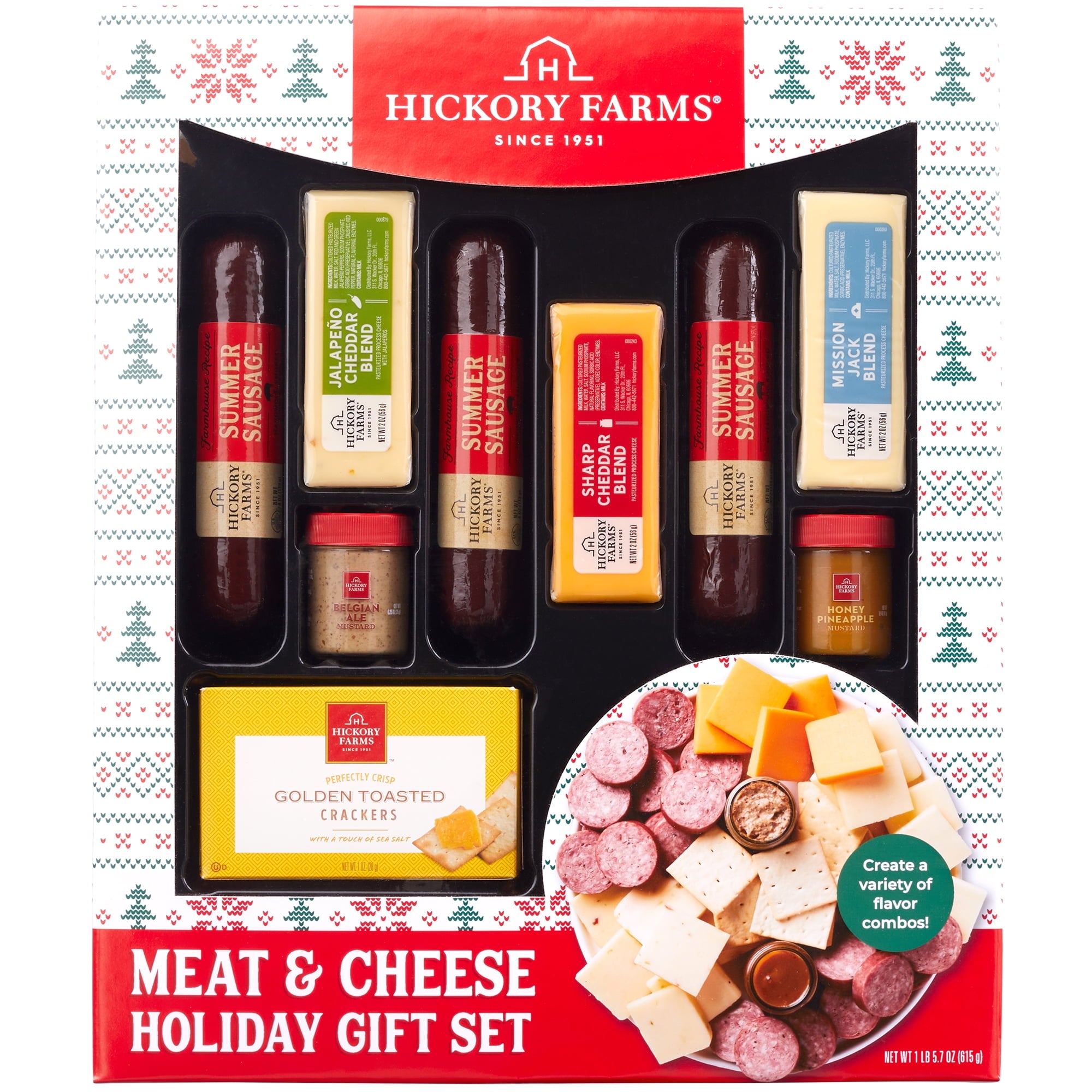 Hickory Farms $24.86 Meat & Cheese Holiday Gift Box Gourmet Charcuterie Set