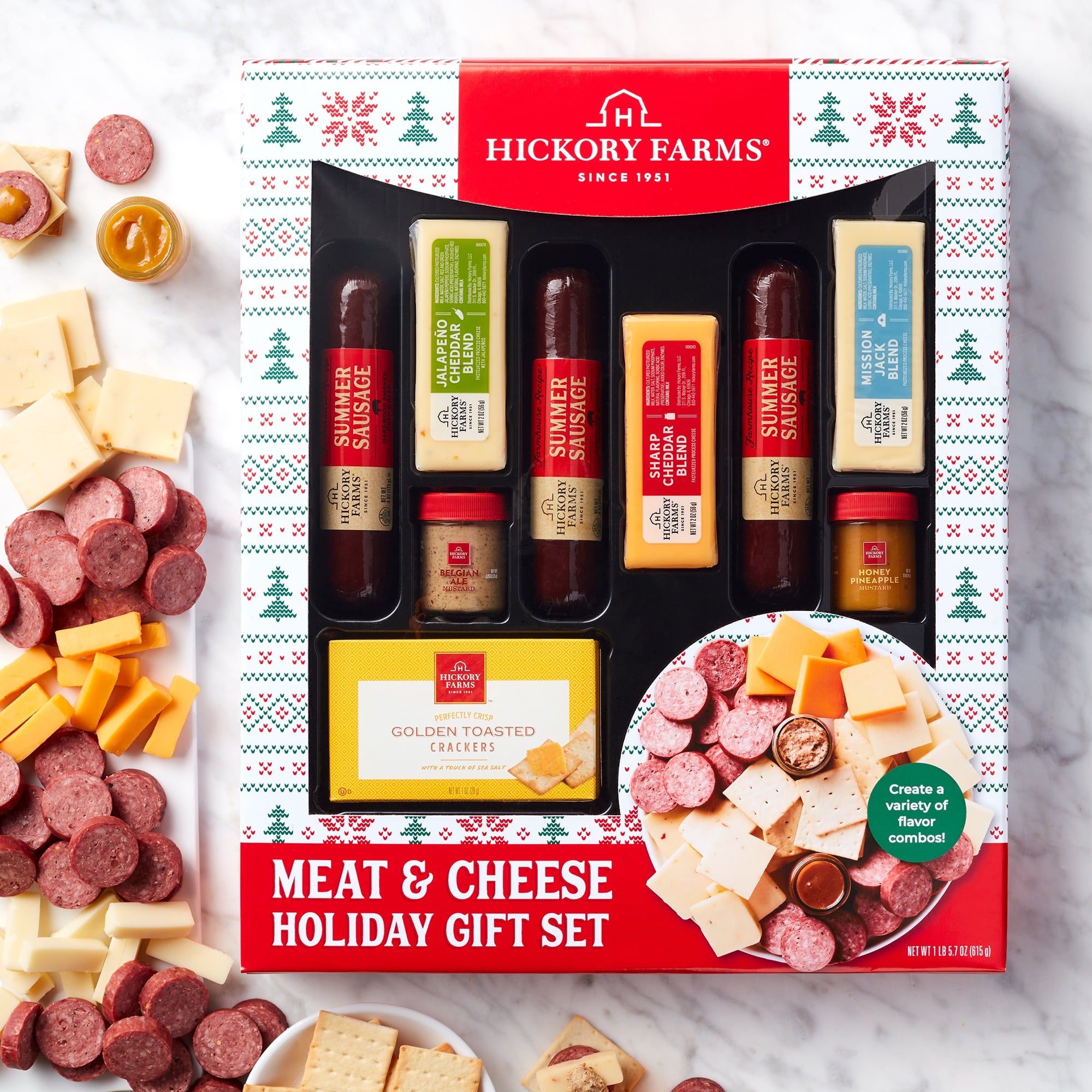 Hickory Farms $24.86 Meat & Cheese Holiday Gift Box Gourmet Charcuterie Set