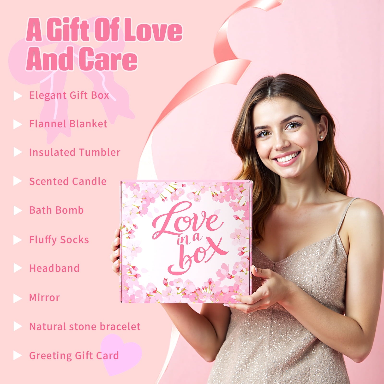Spa Gifts Sets for Women, 12 pcs Luxury Self Care Bath & Spa Set with Blanket, Holiday/Birthday/Valentine Day Gifts Box