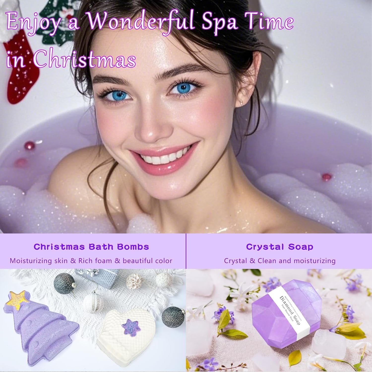 Christmas Gift Baskets, Christmas Gifts for Women, Coworkers, Girlfriend, Sister, Teacher, Unique Christmas Gifts Box for Women, Who Have Everything, Spa Gift Baskets for Women with Blanket