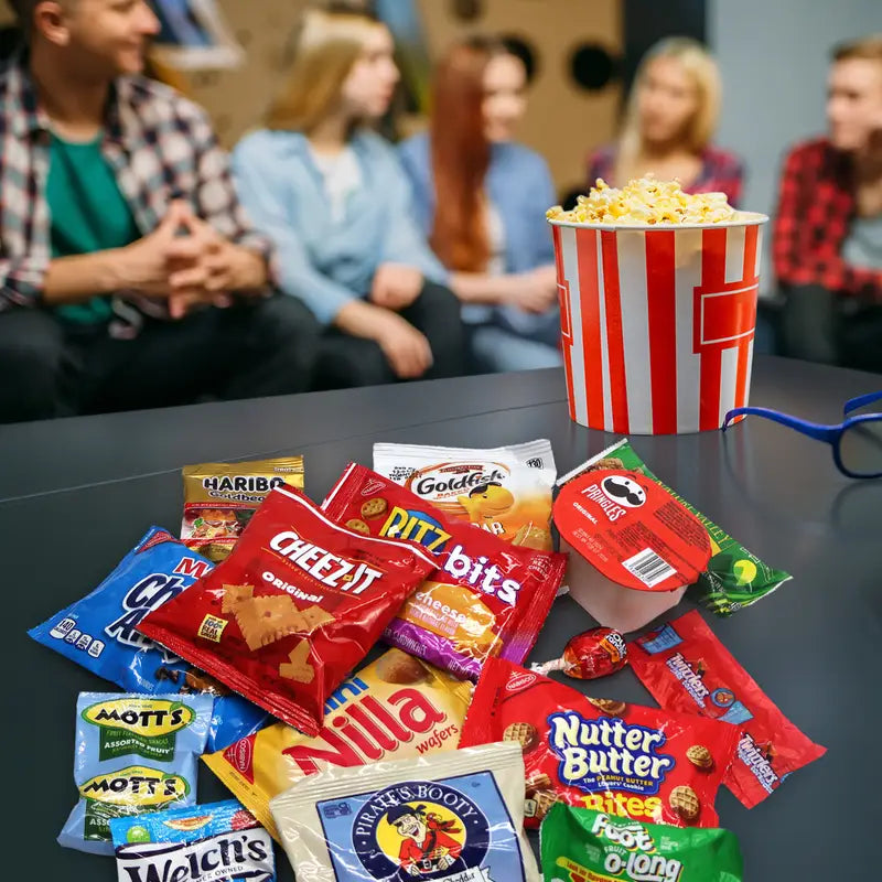 Variety Snack Box for Adults - 60 Count Care Package for Kids, College Students, and Office - Assorted Chips and Treats in a Beautiful Gift Box