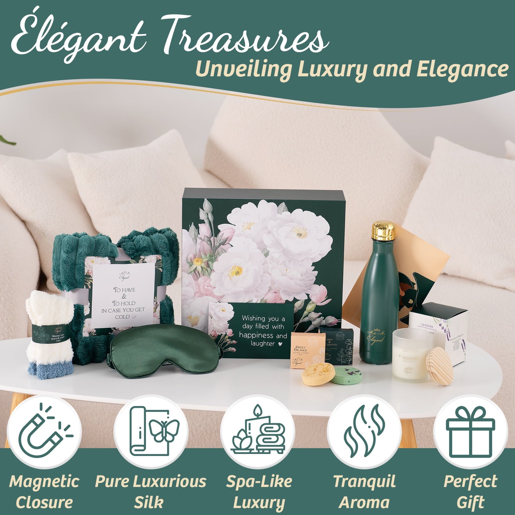 Make Me Elegant Relaxing SPA Box, Self Care Spa Gift Basket, Beauty Birthday Gift for Her, Mother’s Day Gift Idea