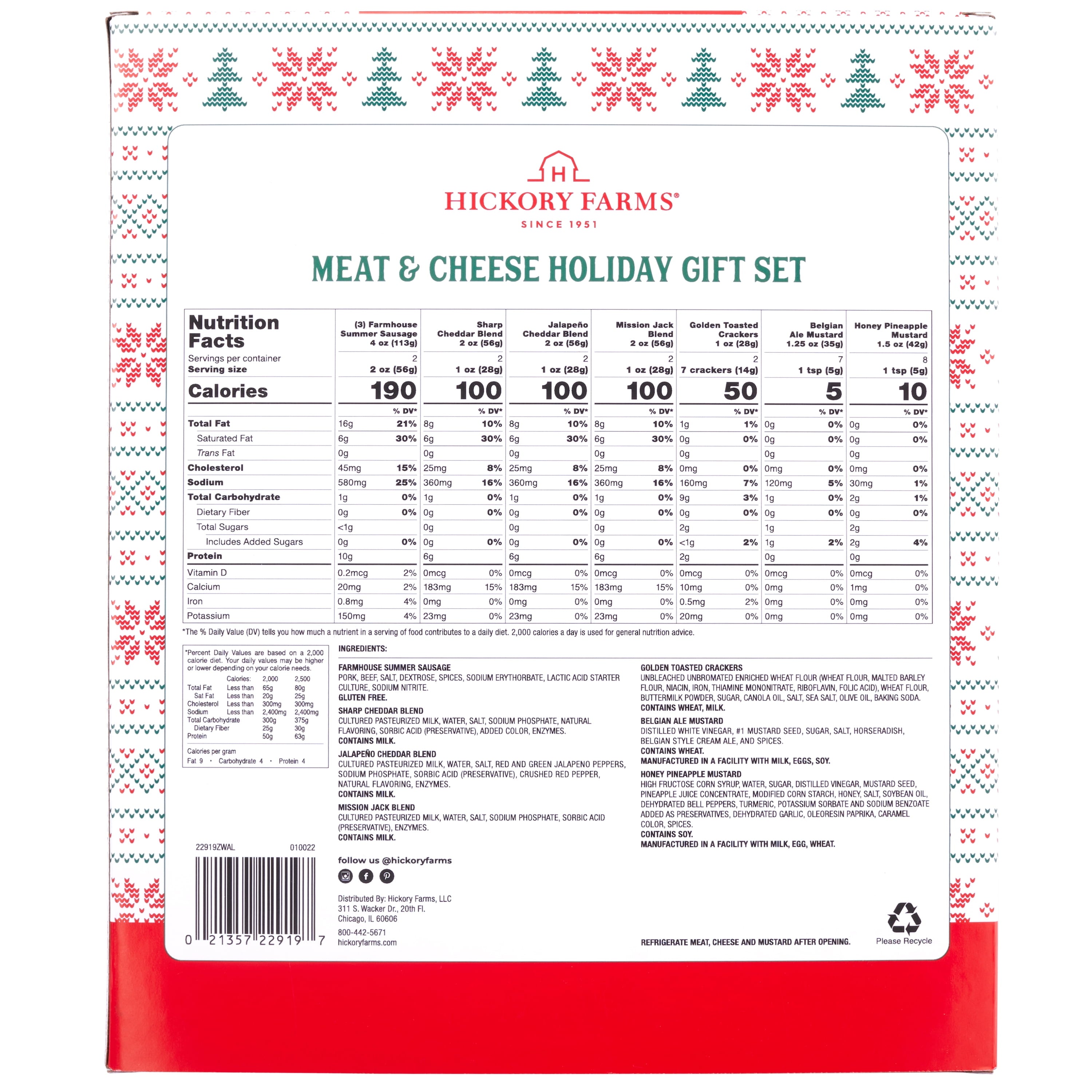 Hickory Farms $24.86 Meat & Cheese Holiday Gift Box Gourmet Charcuterie Set