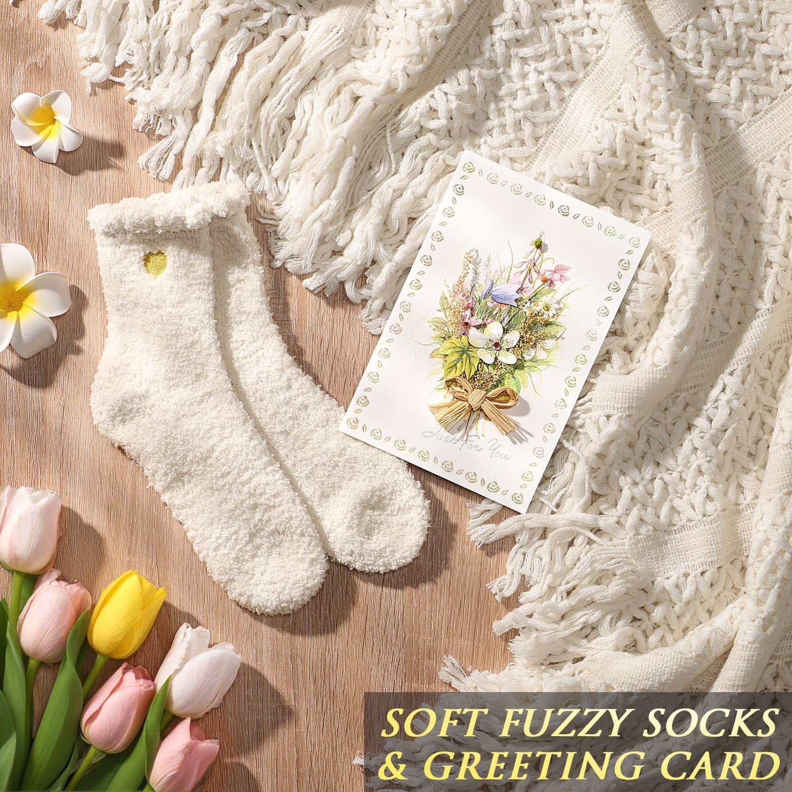 Gift Baskets for Women, 8 Pcs Self Care Gifts for Women Get Well Soon Gifts, Birthday Gifts for Women, Relaxing Spa Gifts Care Package w/ Blanket, Sympathy Gift Baskets for Mother's Day (Lvory)