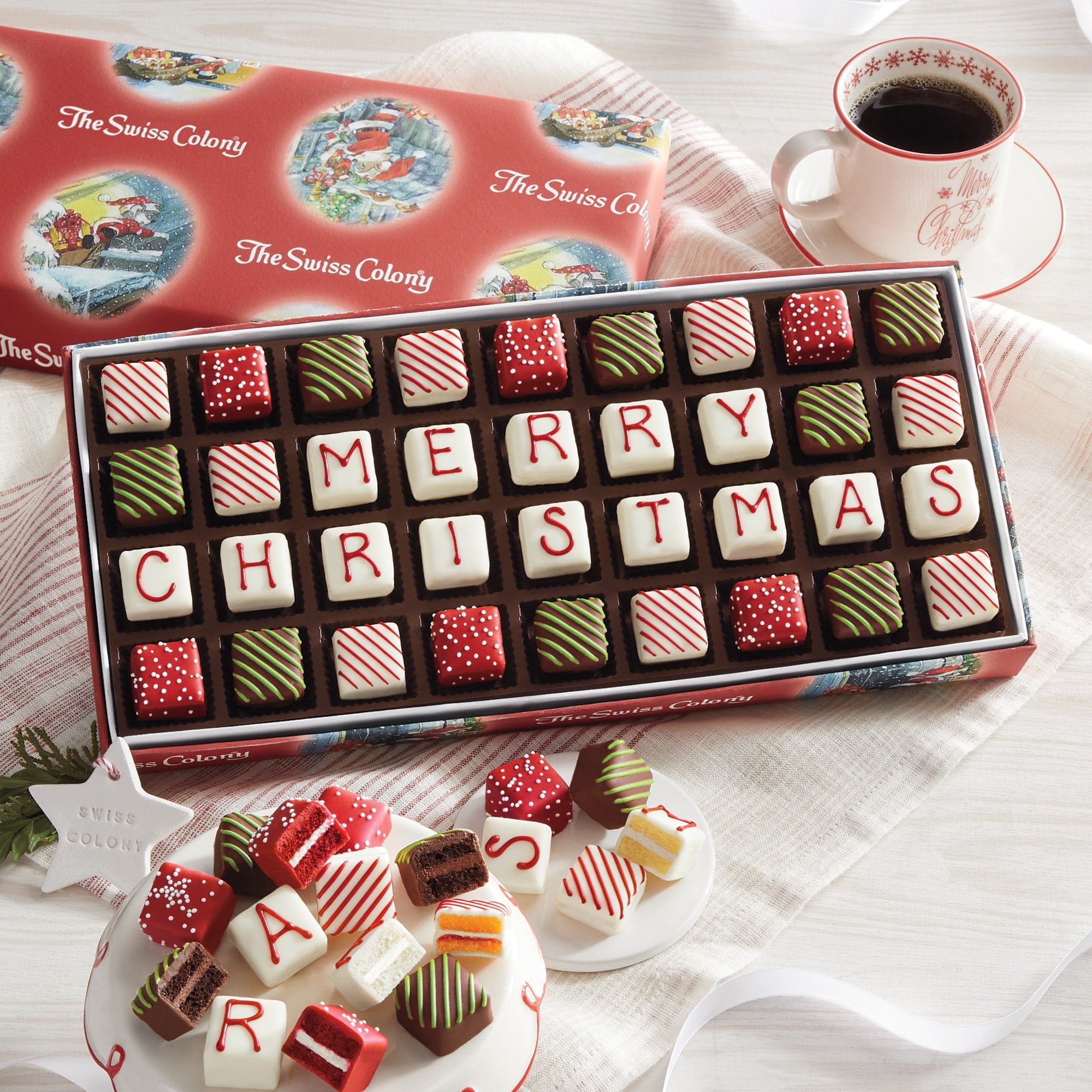 The Swiss Colony 27 Favorites and 36 'Merry Christmas' Petits Fours Christmas Gift Bundle