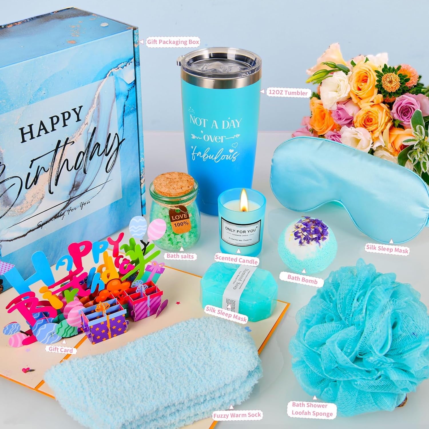 Birthday Gifts for Women - iTi Direct Relaxing Spa Gifts Basket Set Box for Women, Unique Happy Birthday Gift Ideas for Her Grandma Mother Teacher Nurse Friend Wife Sister Daughter Holiday