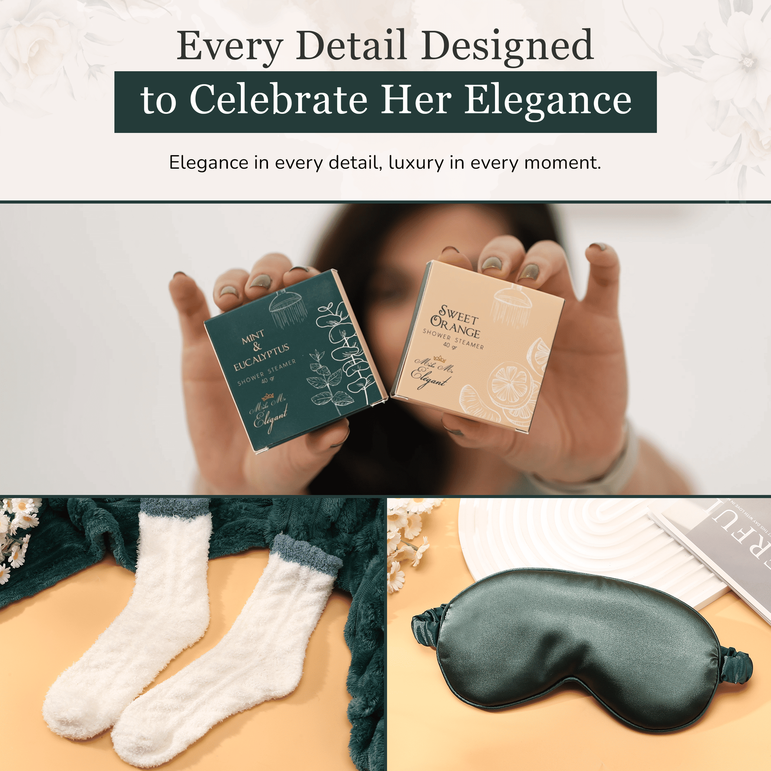 Make Me Elegant Relaxing SPA Box, Self Care Spa Gift Basket, Beauty Birthday Gift for Her, Mother’s Day Gift Idea