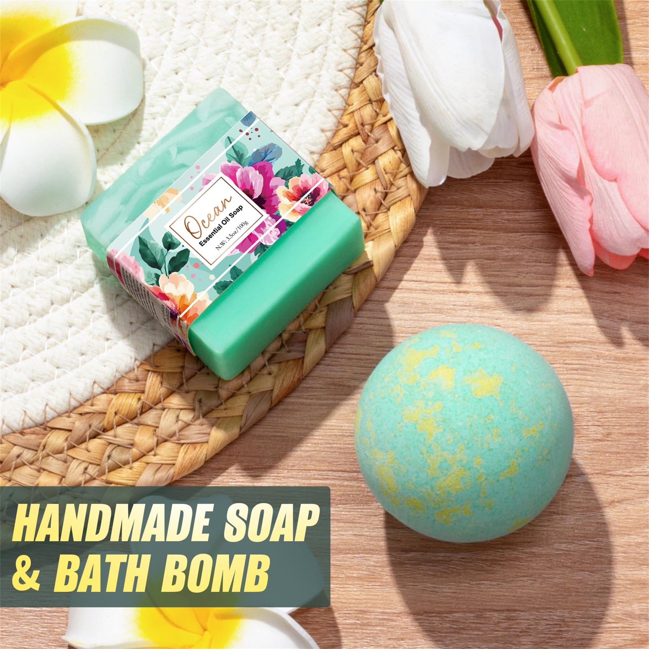 Gift Baskets for Women, Self Care Gifts Get Well Soon Gifts, Ocean Relaxing Spa Gifts Basket Care Package w/ Luxury Flannel Blanket 40 oz Tumbler, Christmas Gifts for Mom Wife Her Girlfriend Sister