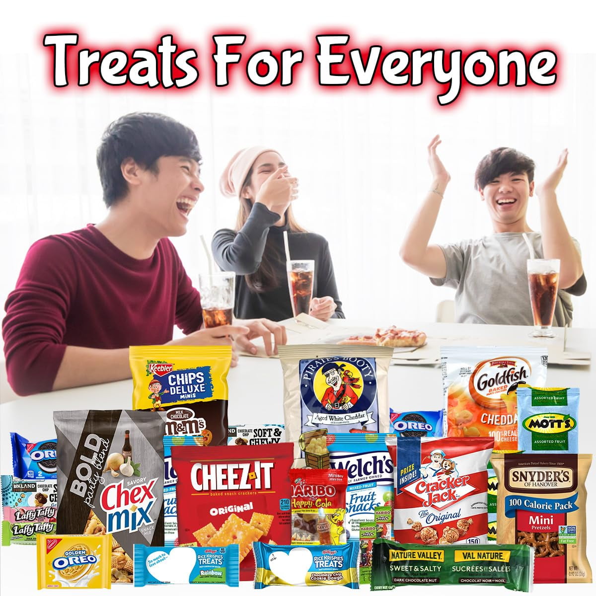 Snack Gift Box 45 count – Snack Box for Adults and Kids – Individually Wrapped Gift Snacks for Office, Birthday, College