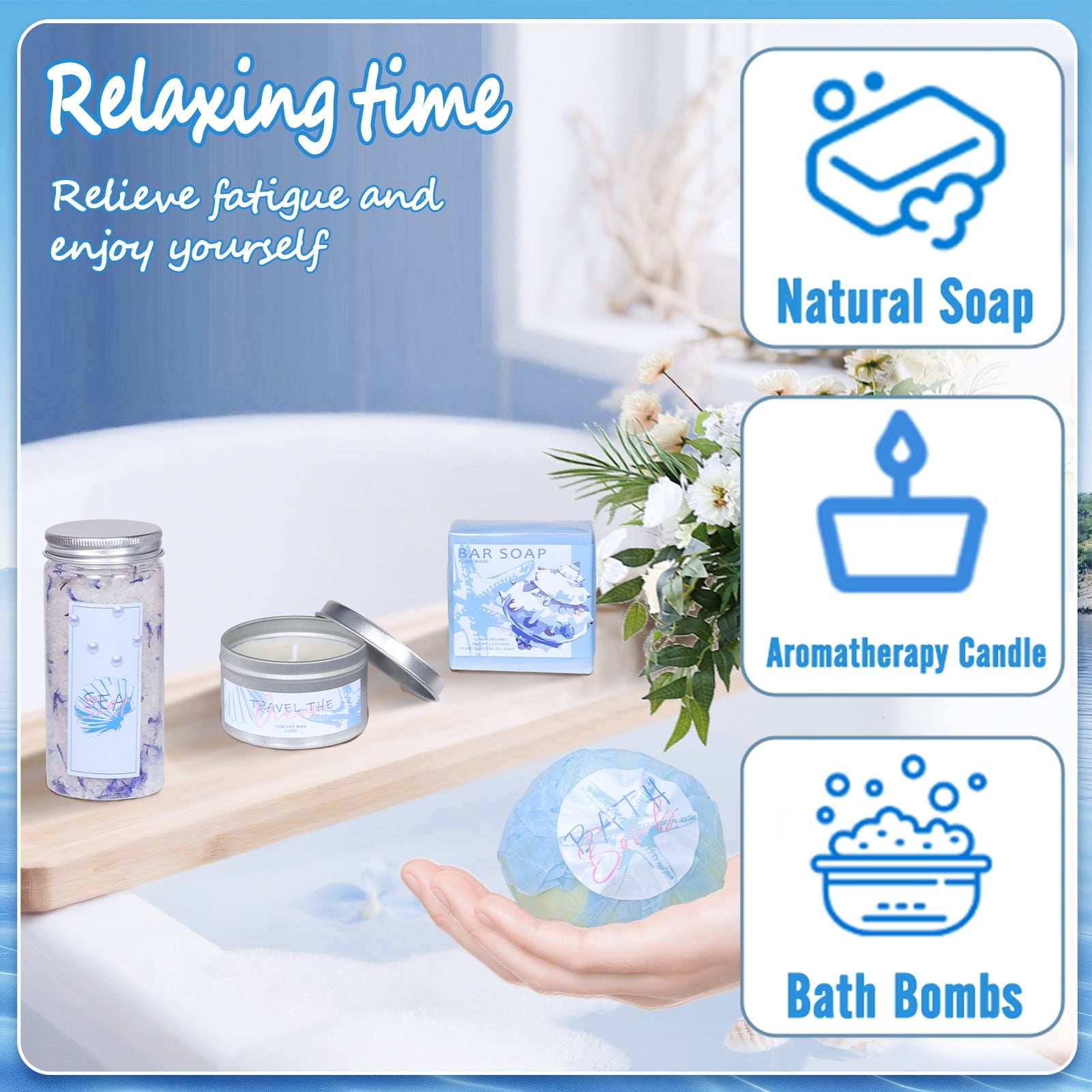 Blisscok Self Care Gifts for Women Get Well Soon Gift Baskets Care Package, Flannel Blanket Personalized, Feel Better Thinking of You Birthday Gifts for Mom Wife Grandma Friend Sister Her