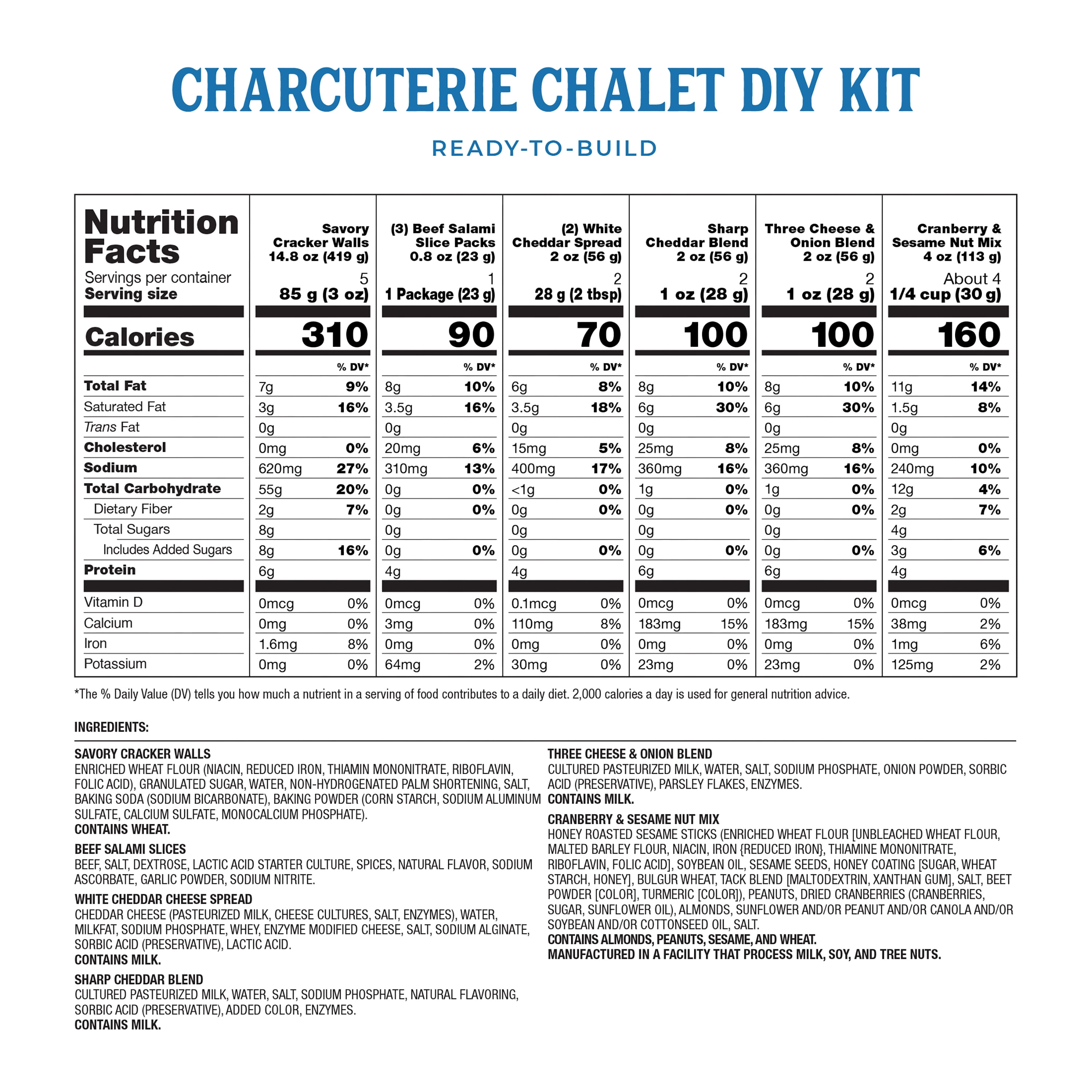 Hickory Farms Charcuterie Chalet DIY Kit | Charcuterie Board Kit Gift Box