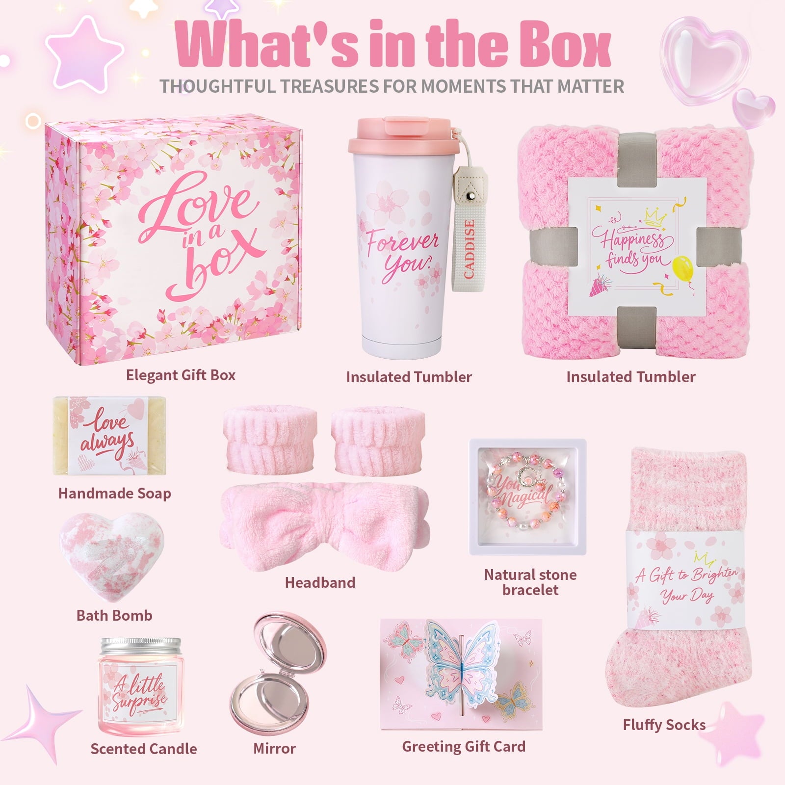 Spa Gifts Sets for Women, 12 pcs Luxury Self Care Bath & Spa Set with Blanket, Holiday/Birthday/Valentine Day Gifts Box