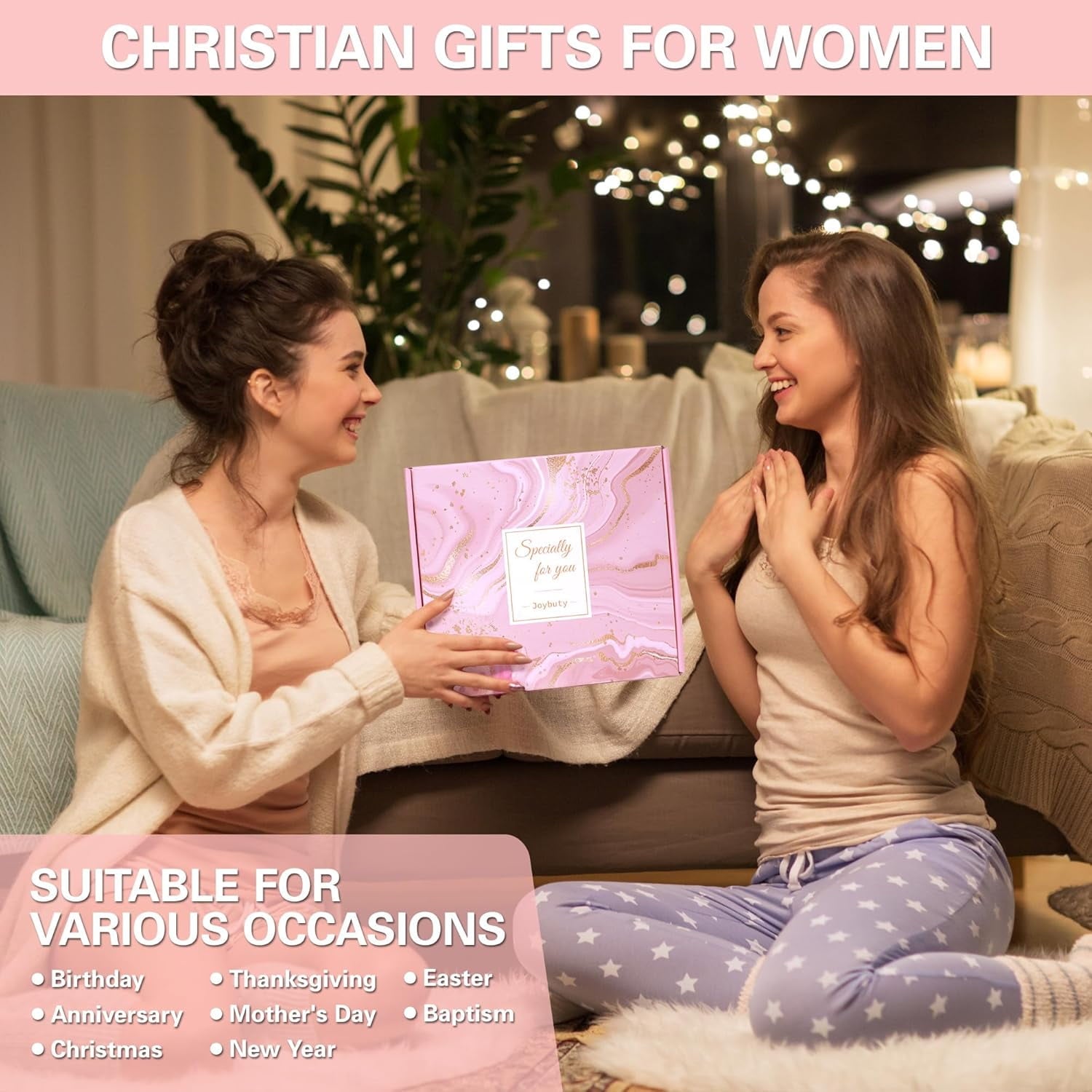 Christian Gifts for Women Faith, Inspirational Religious Gifts for Women, Catholic Spiritual Gifts, Faith Based Gift Baskets, Baptism Mothers Day Birthday Gift Set for Mom Sister Friend Wife