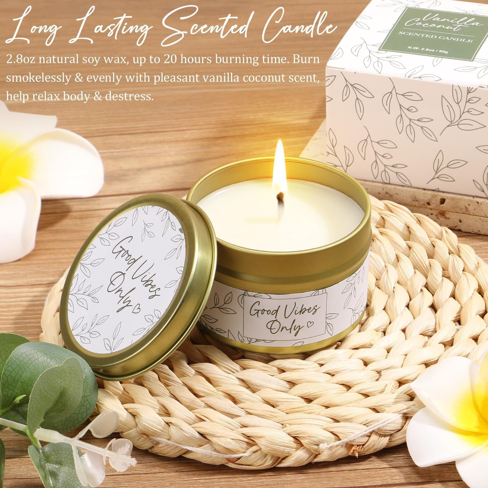 Gift Baskets for Women, 8 Pcs Self Care Gifts for Women Get Well Soon Gifts, Birthday Gifts for Women, Relaxing Spa Gifts Care Package w/ Blanket, Sympathy Gift Baskets for Mother's Day (Lvory)