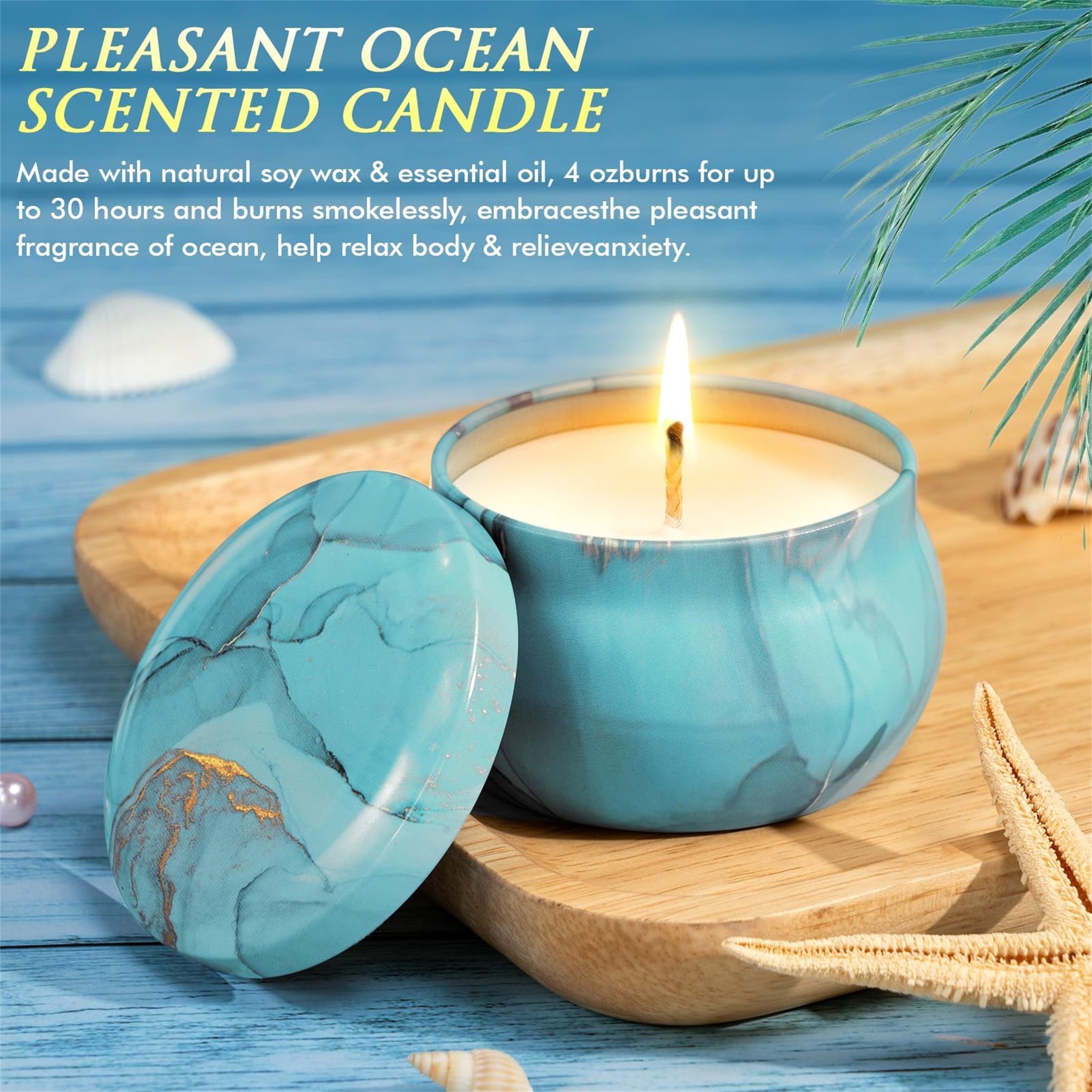 Birthday Gifts for Women, Ocean Relaxing Spa Gifts Basket Care Package w/ Flannel Blanket 40 OZ Tumbler, Presents for Mother's Day, Wife, Girlfriend, Sister, Christmas, and Valentine's Day Gift