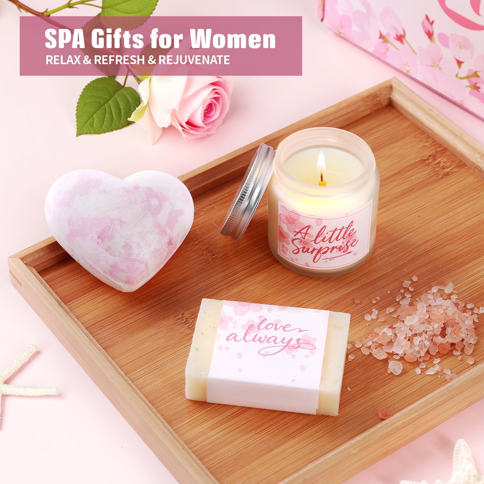 Spa Gifts Sets for Women, 12 pcs Luxury Self Care Bath & Spa Set with Blanket, Holiday/Birthday/Valentine Day Gifts Box