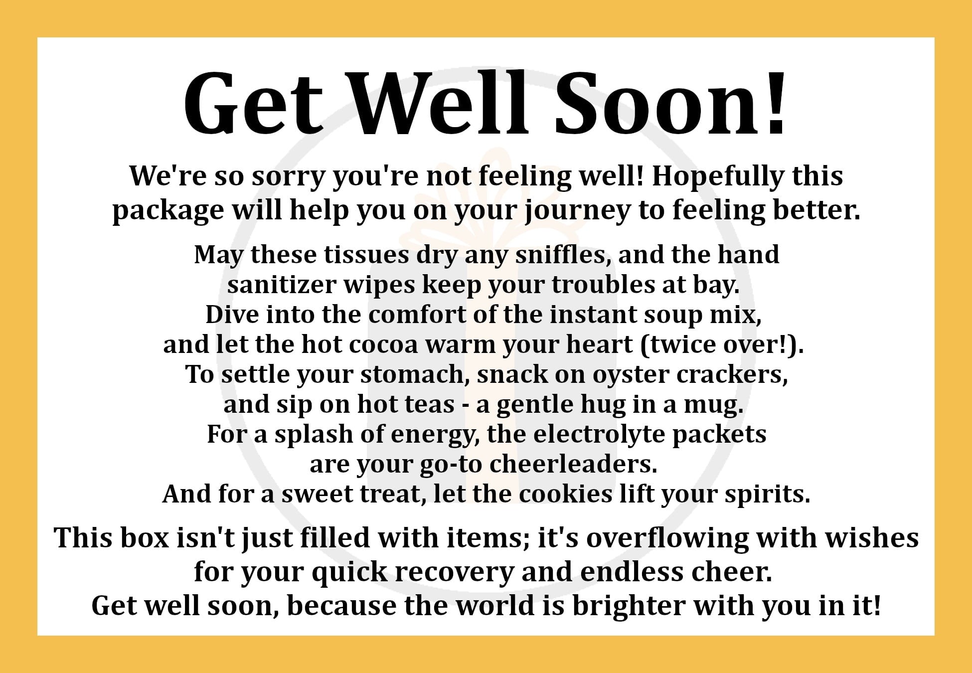 Get Well Soon Care Package – Cold & Flu Recovery Essentials Gift Box